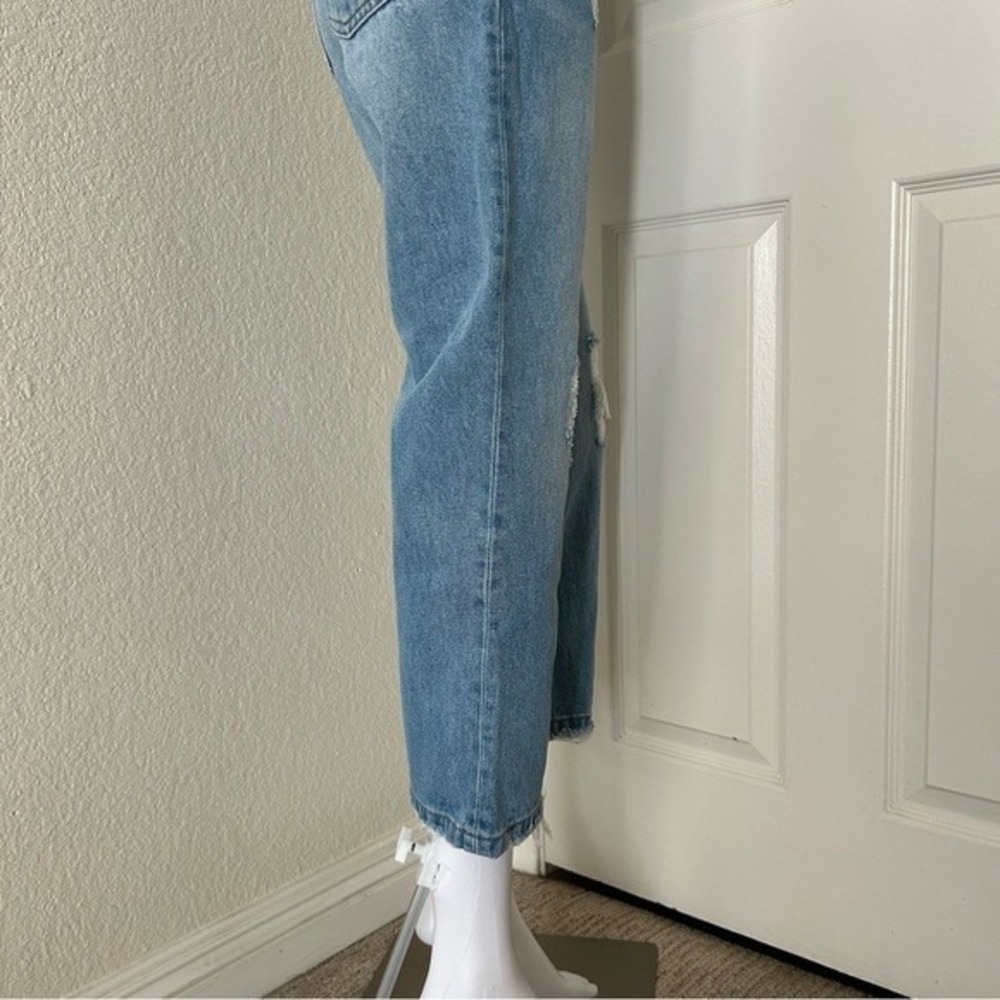 Anine Bing High Rise Straight Leg Distressed Cropped Cotton Denim Jeans Size 26 - Picture 6 of 12